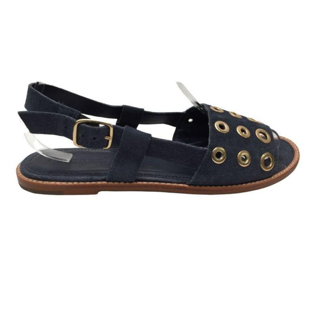 J. Crew Sandals Navy Blue Suede Slip-On Flats - Picture 3 of 9